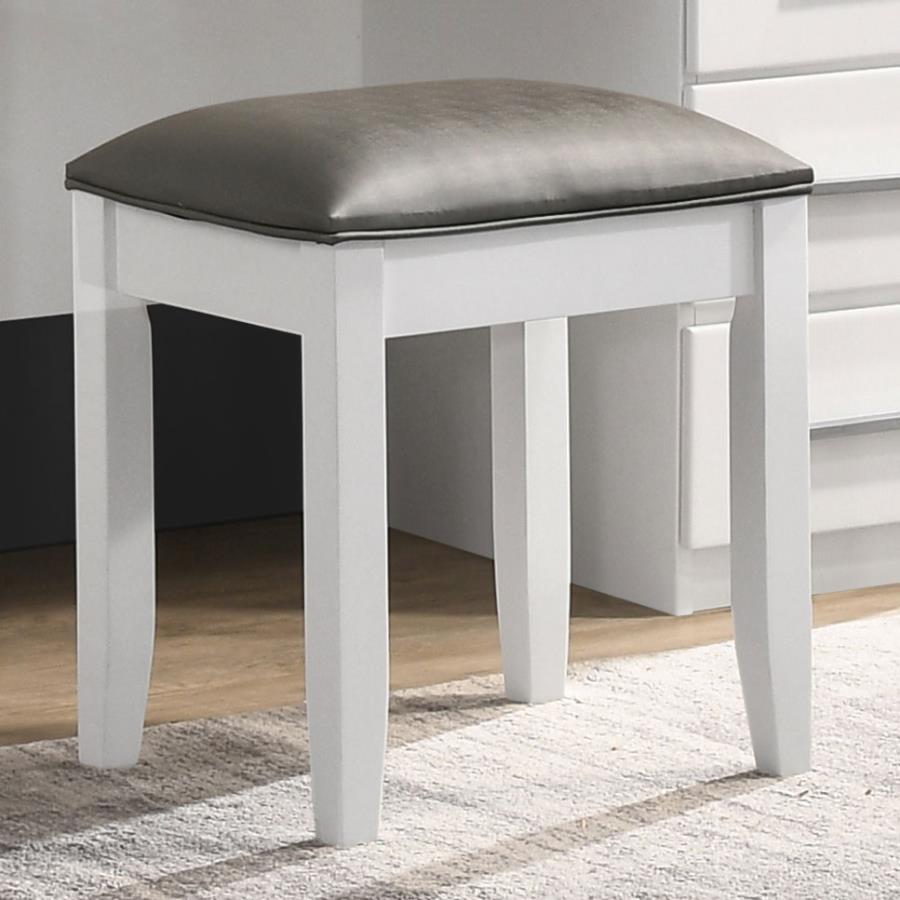 Felicity White Vanity Stool - MyWaynesHome #