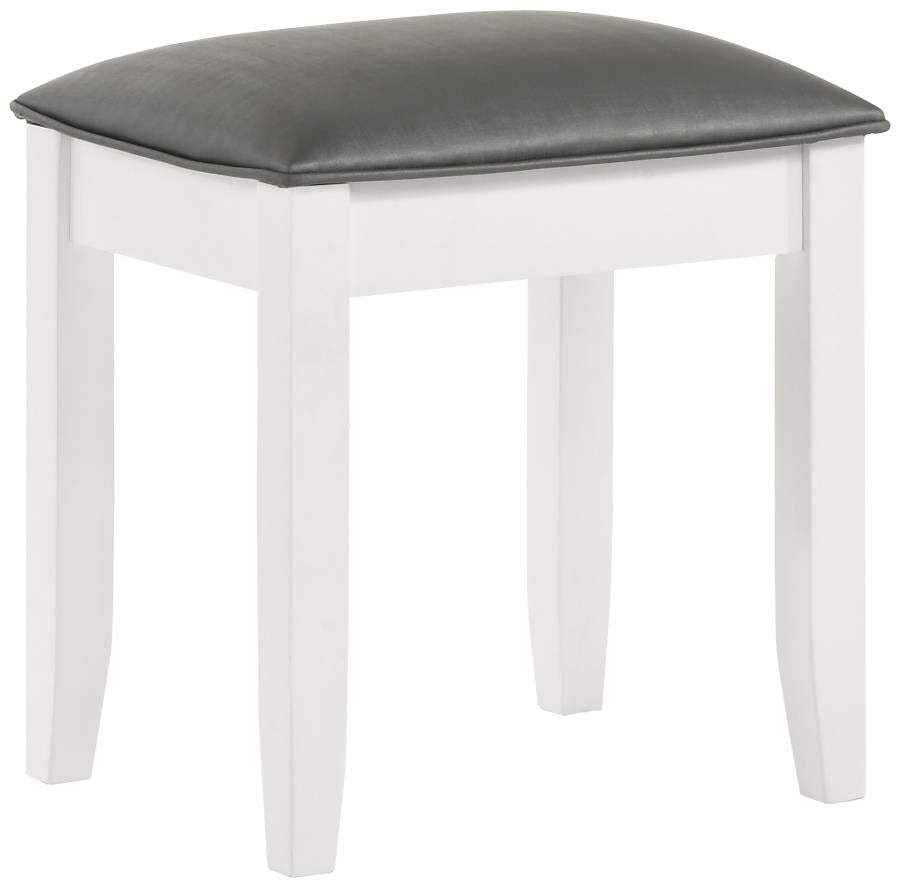 Felicity White Vanity Stool - MyWaynesHome #