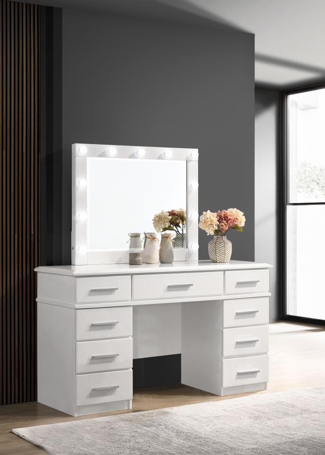 Felicity White Vanity Table & Mirror - MyWaynesHome #