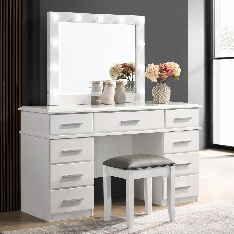 Felicity White Vanity Table & Mirror - MyWaynesHome #