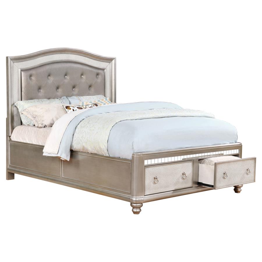 Bling Game Silver Eastern King Bed 4 Pc Set - MyWaynesHome #