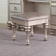 Bling Game Silver Vanity Stool - MyWaynesHome #