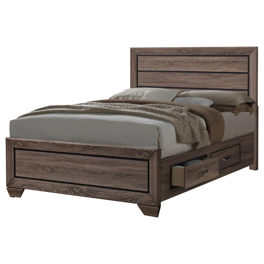 Kauffman Brown California King Storage Bed - MyWaynesHome #
