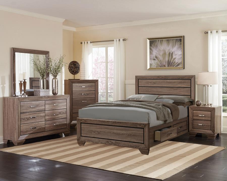 Kauffman Brown California King Storage Bed - MyWaynesHome #