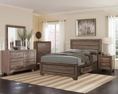Kauffman Brown California King Storage Bed - MyWaynesHome #