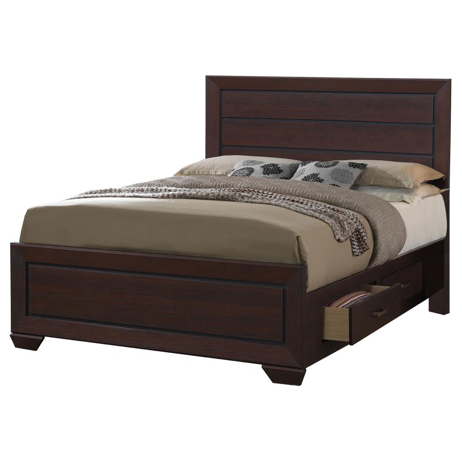 Kauffman Brown California King Storage Bed - MyWaynesHome #