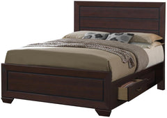 Kauffman Brown Queen Bed 5 Pc Set - MyWaynesHome #