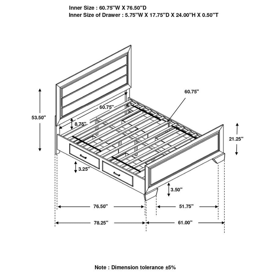Kauffman Brown Queen Storage Bed - MyWaynesHome #