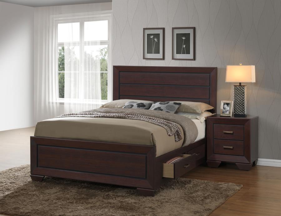 Kauffman Brown Queen Storage Bed - MyWaynesHome #