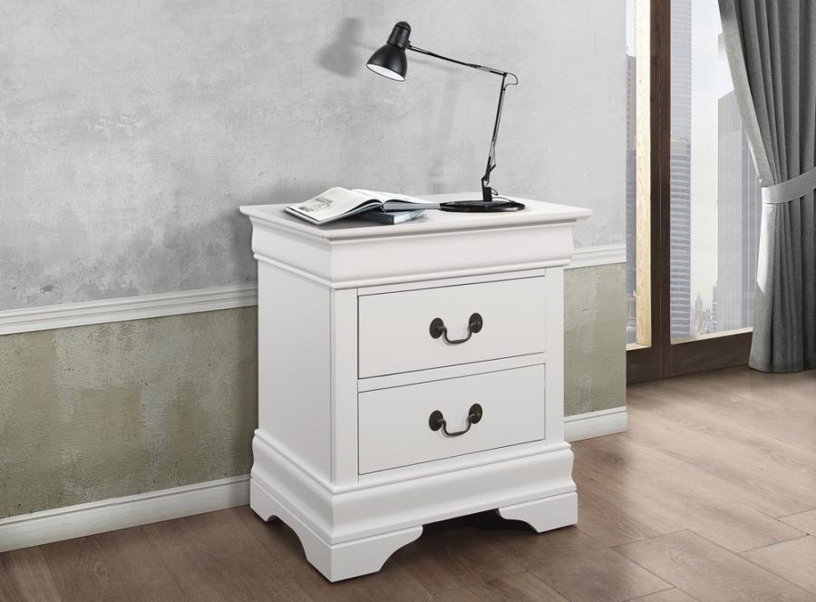 Louis Philippe White Nightstand - MyWaynesHome #