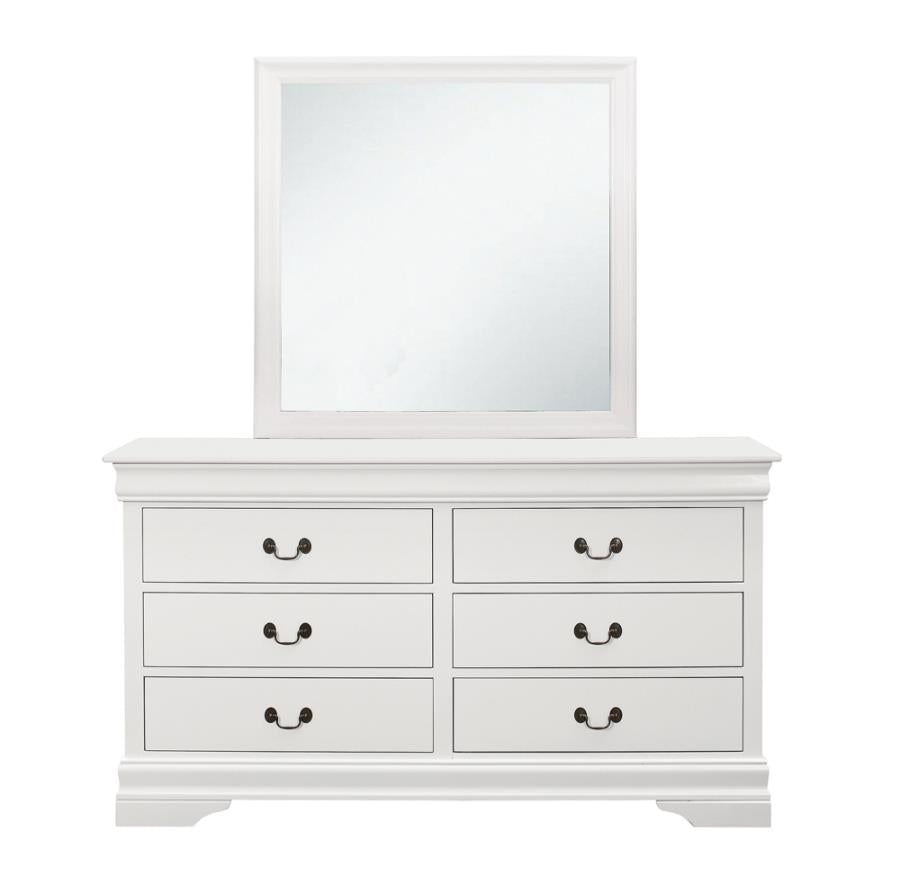 Louis Philippe White Dresser Mirror - MyWaynesHome #