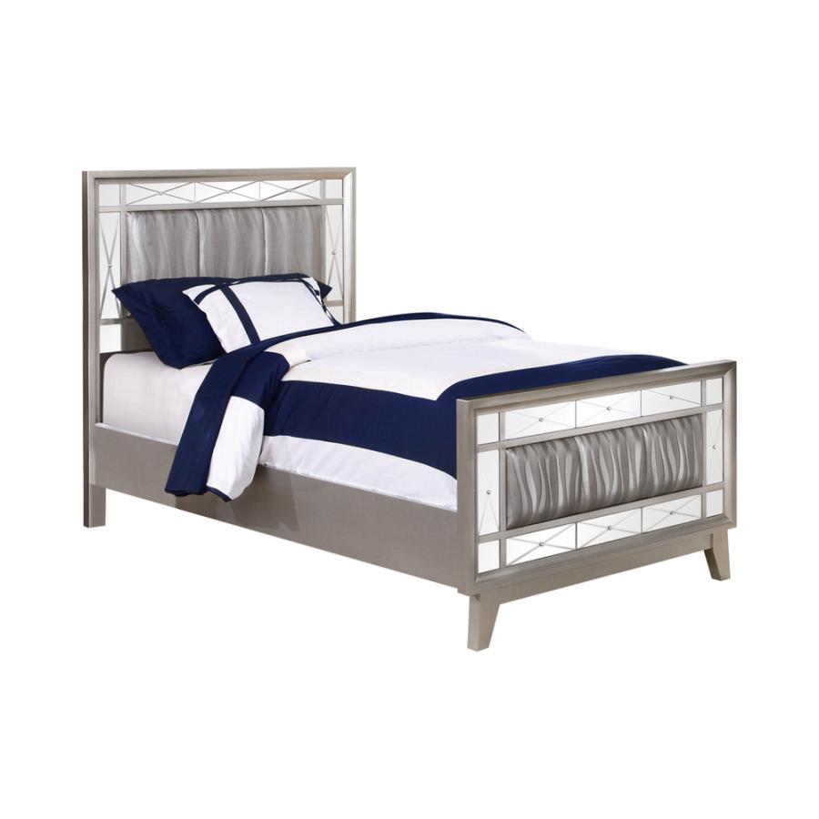 Leighton Silver Twin Bed 5 Pc Set - MyWaynesHome #