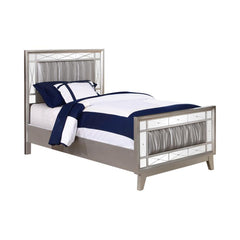 Leighton Silver Twin Bed 5 Pc Set - MyWaynesHome #