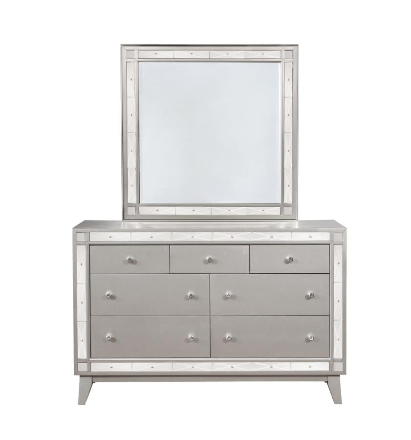 Leighton Silver Twin Bed 5 Pc Set - MyWaynesHome #