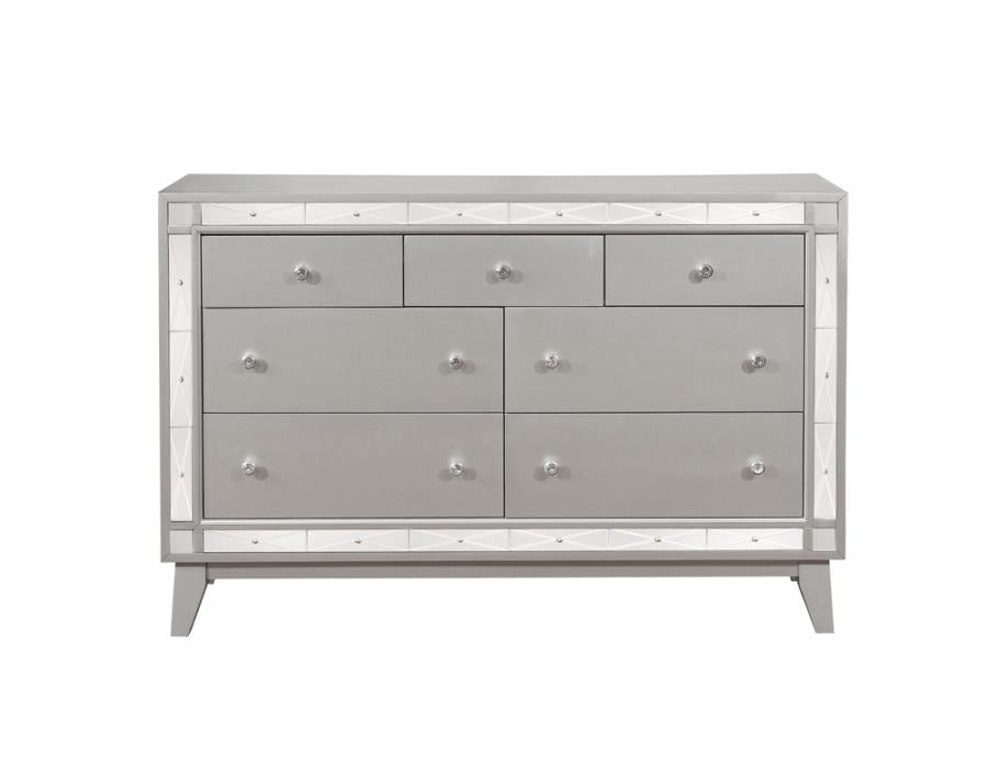 Leighton Silver Twin Bed 5 Pc Set - MyWaynesHome #