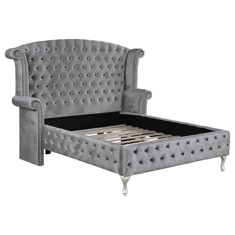 Deanna Grey Eastern King Bed - MyWaynesHome #