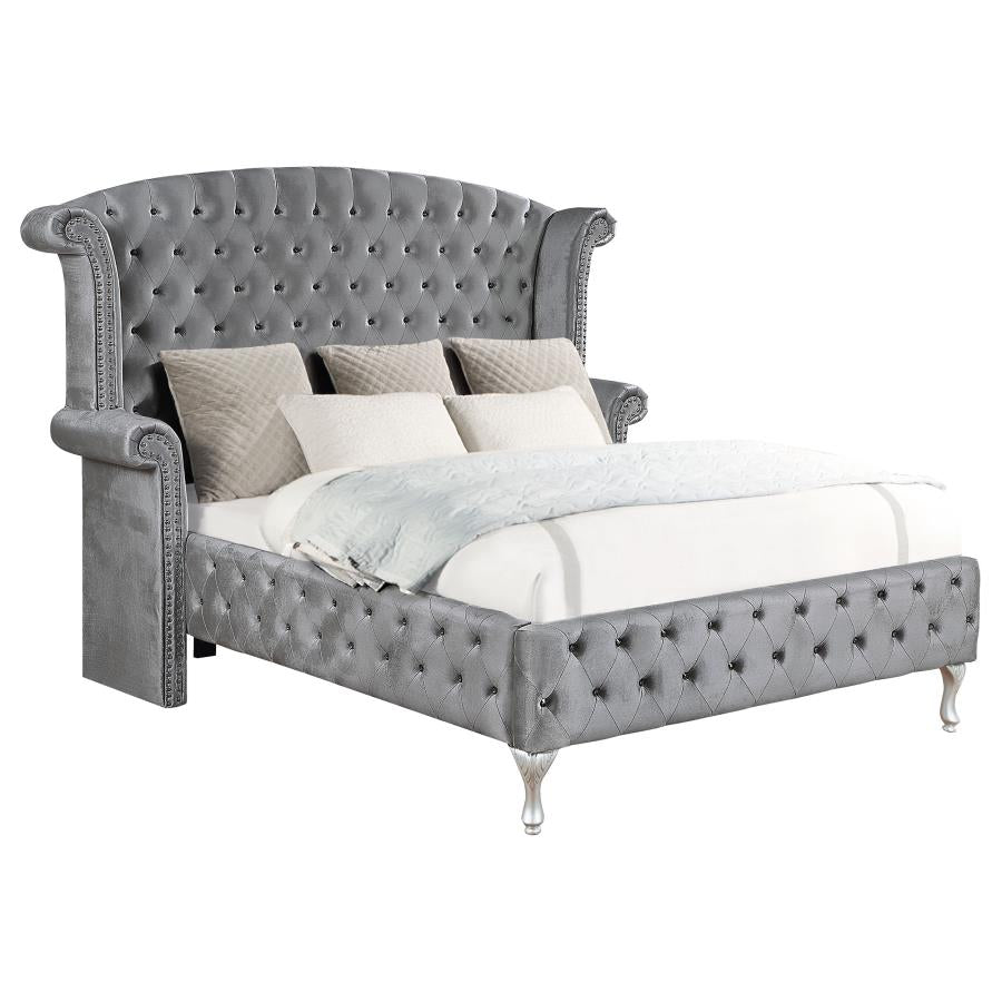 Deanna Grey Eastern King Bed - MyWaynesHome #