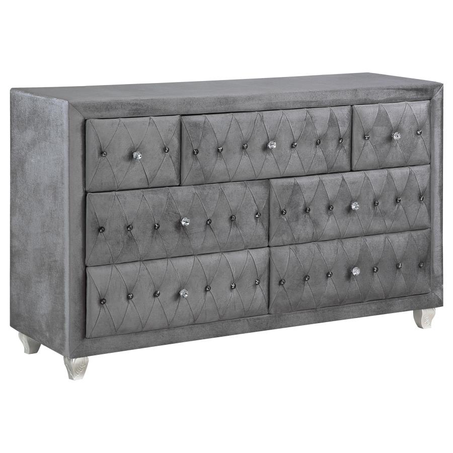 Deanna Grey Queen Bed 4 Pc Set - MyWaynesHome #