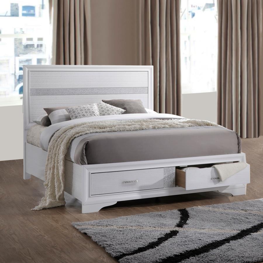 Miranda White Eastern King Storage Bed - MyWaynesHome #
