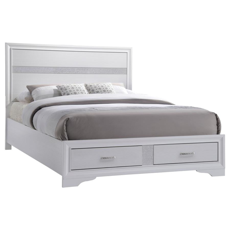 Miranda White Eastern King Storage Bed - MyWaynesHome #