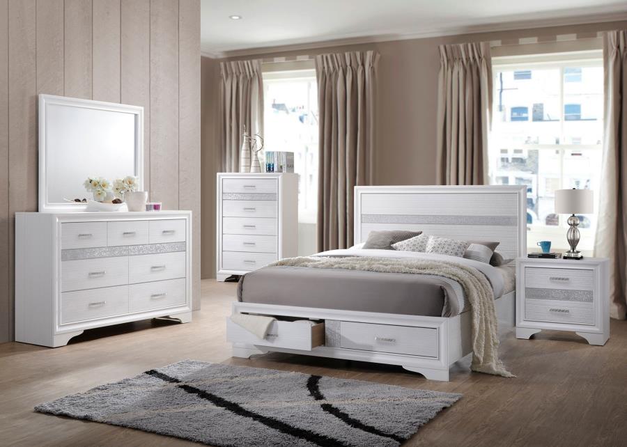 Miranda White Eastern King Storage Bed - MyWaynesHome #