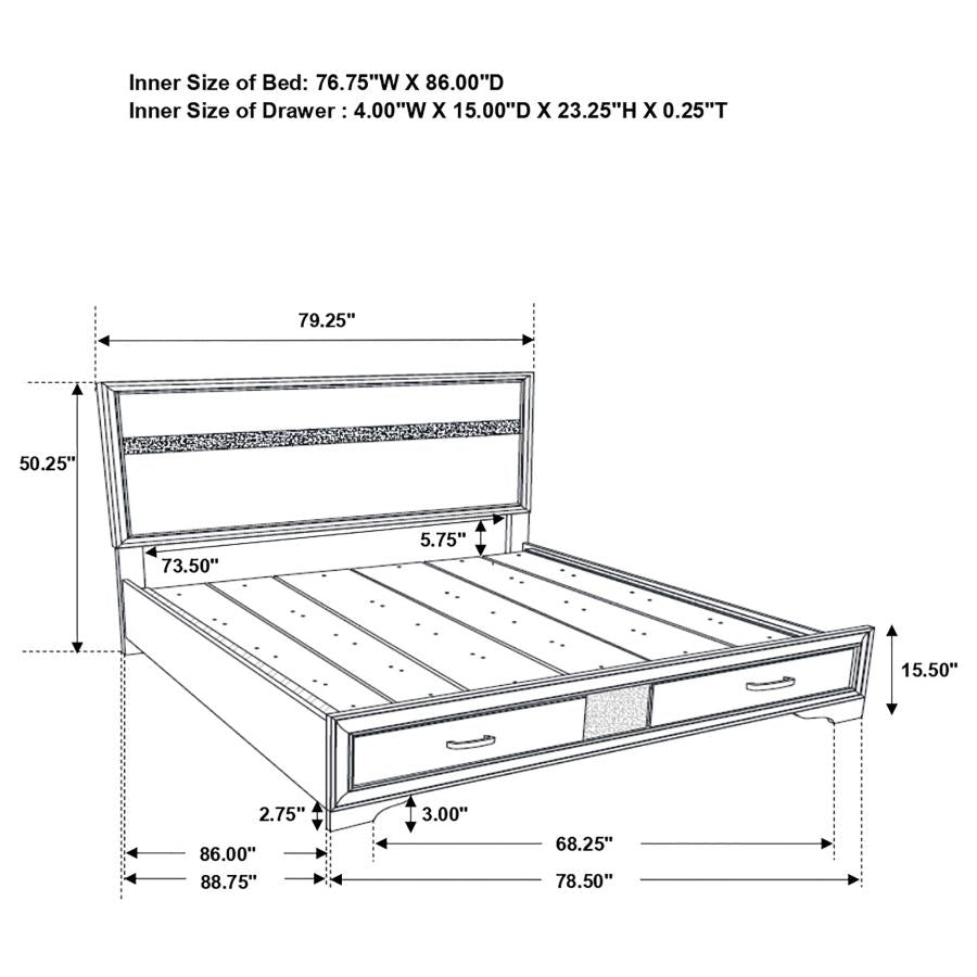 Miranda White California King Bed 4 Pc Set - MyWaynesHome #