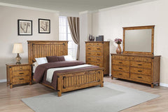 Brenner Brown California King Bed 5 Pc Set - MyWaynesHome #