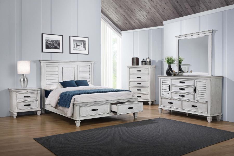 Franco Ivory Eastern King Storage Bed - MyWaynesHome #