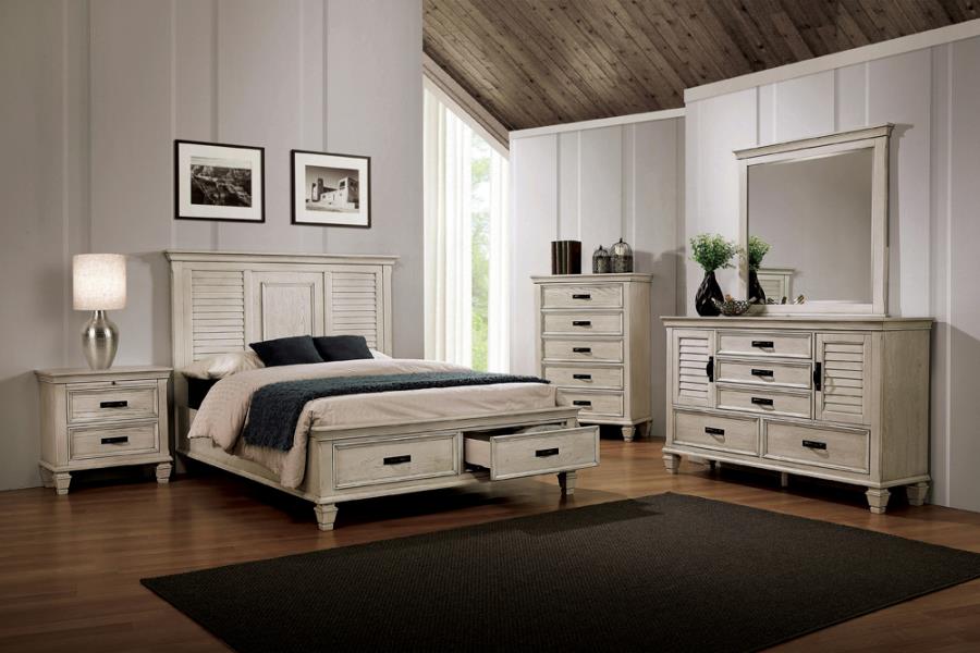 Franco Ivory California King Bed 5 Pc Set - MyWaynesHome #