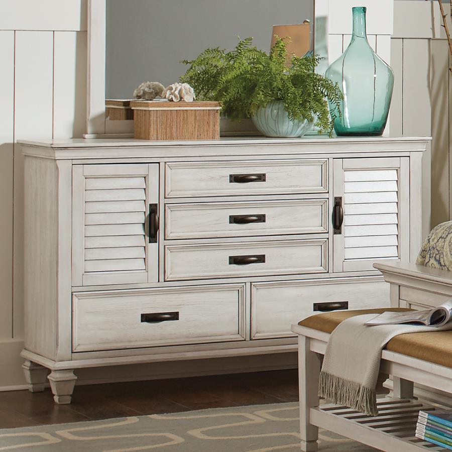 Franco 5-Drawer Dresser Antique White | Coaster Franco 5-Drawer Dresser Antique White | Coaster