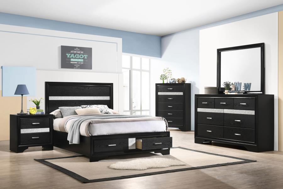 Miranda Black Full Bed 4 Pc Set - MyWaynesHome #