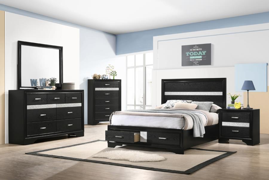 Miranda Black Full Bed 5 Pc Set - MyWaynesHome #