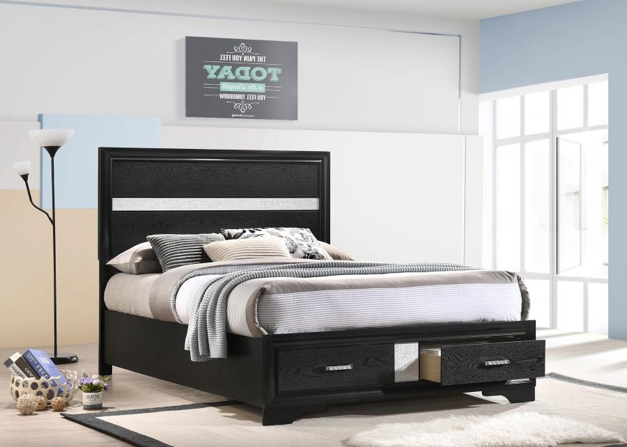 Miranda Black Full Storage Bed - MyWaynesHome #
