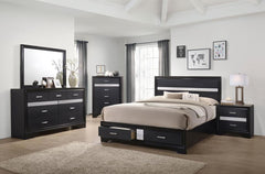 Miranda Black Eastern King Bed 4 Pc Set - MyWaynesHome #