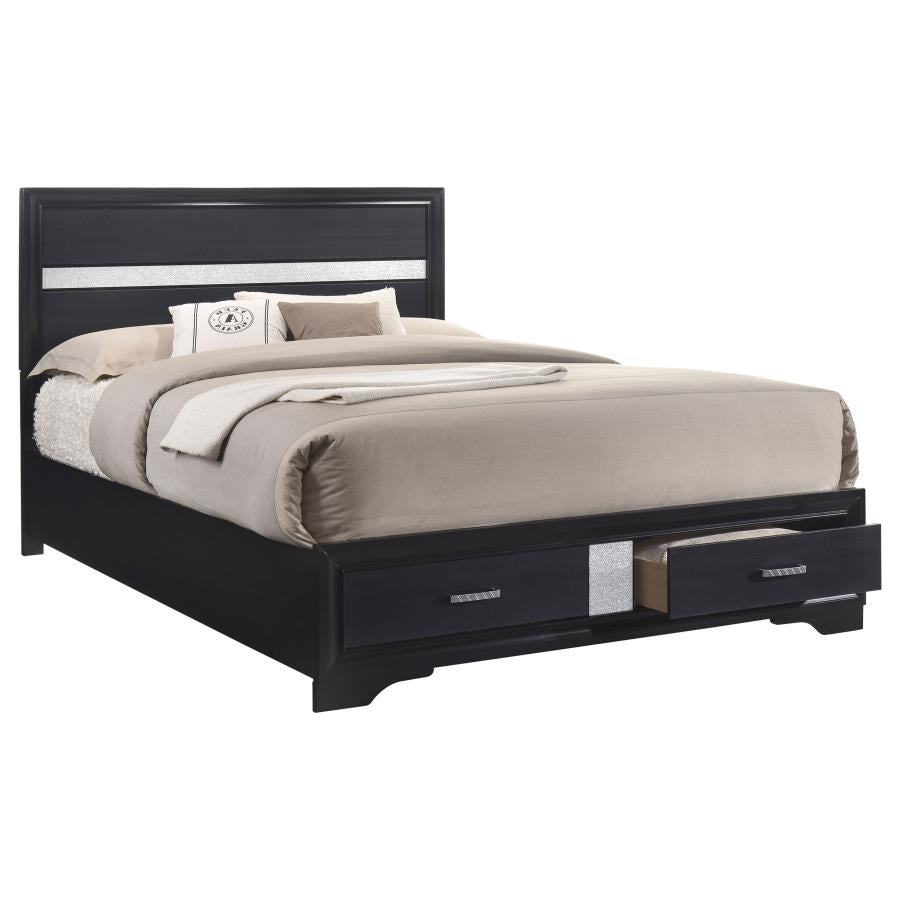 Miranda Black Eastern King Storage Bed - MyWaynesHome #