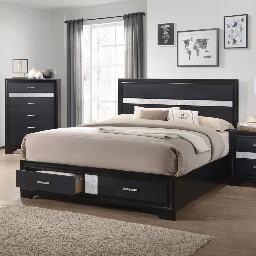 Miranda Black California King Storage Bed - MyWaynesHome #