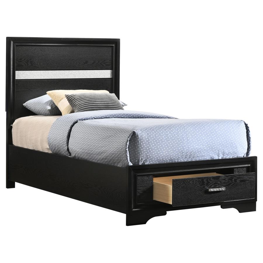 Miranda Black Twin Storage Bed - MyWaynesHome #