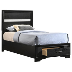 Miranda Black Twin Storage Bed - MyWaynesHome #