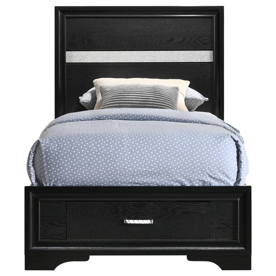 Miranda Black Twin Storage Bed - MyWaynesHome #