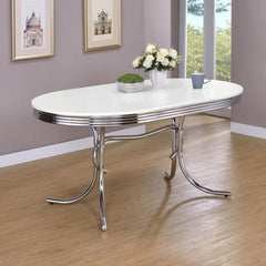 Retro White Dining Table - MyWaynesHome #