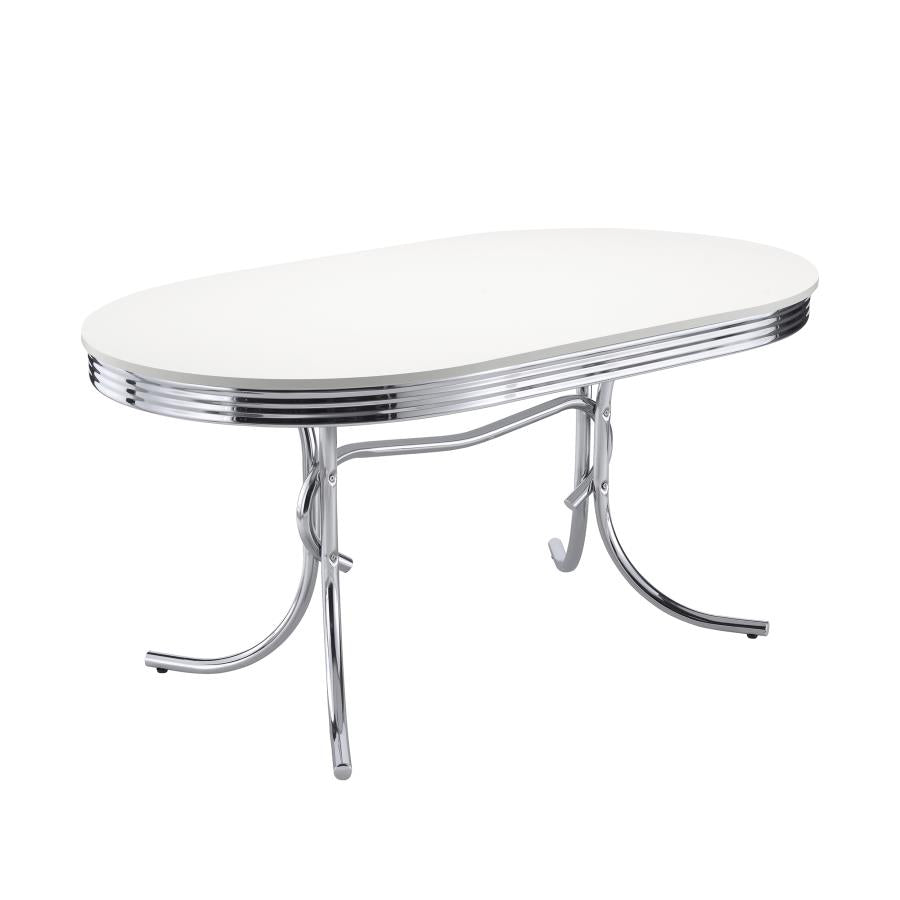 Retro White Dining Table - MyWaynesHome #