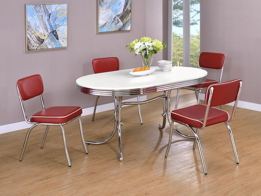 Retro White Dining Table - MyWaynesHome #