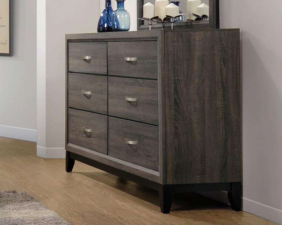 Watson 6-Drawer Dresser Grey Oak