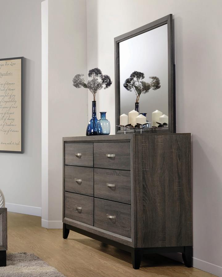 dark grey dresser with mirror Watson Dresser Mirror Grey Oak