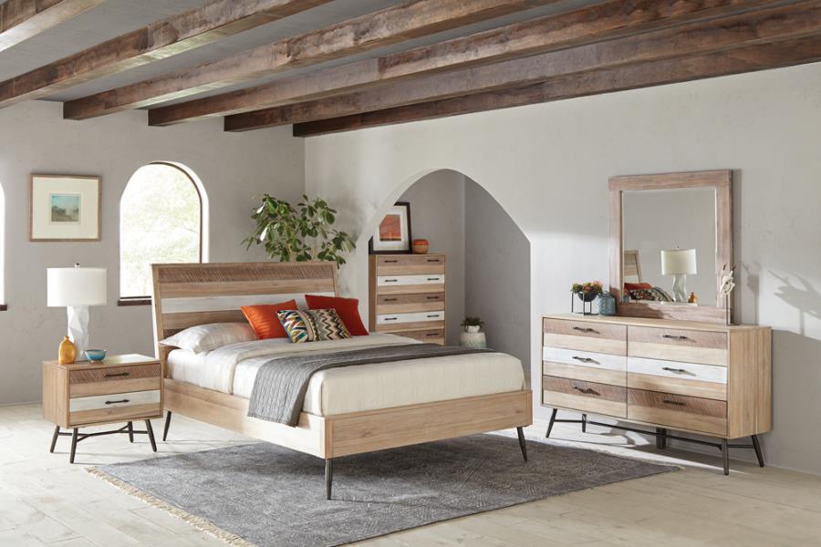 Marlow Brown California King Bed 4 Pc Set - MyWaynesHome #