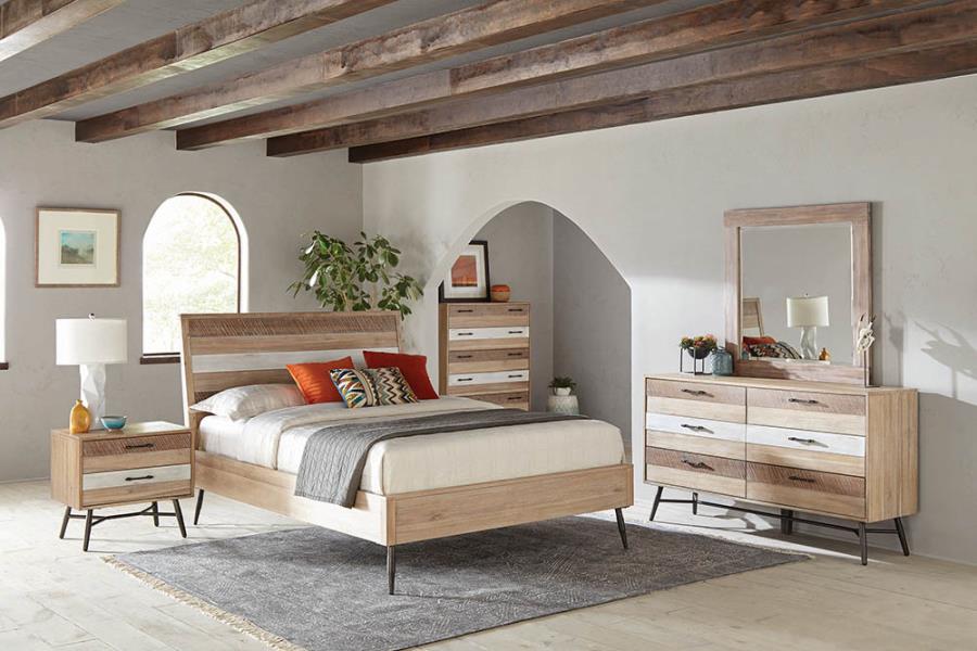 Marlow Brown California King Bed 4 Pc Set - MyWaynesHome #