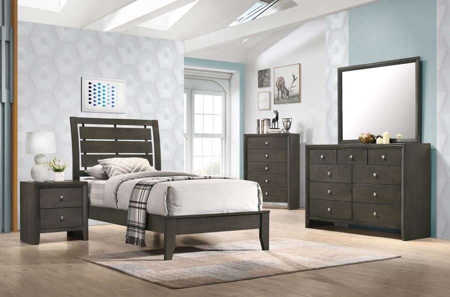 Serenity Grey Twin Bed 5 Pc Set - MyWaynesHome #
