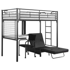 Jenner Black Twin Workstation Loft Bed - MyWaynesHome #