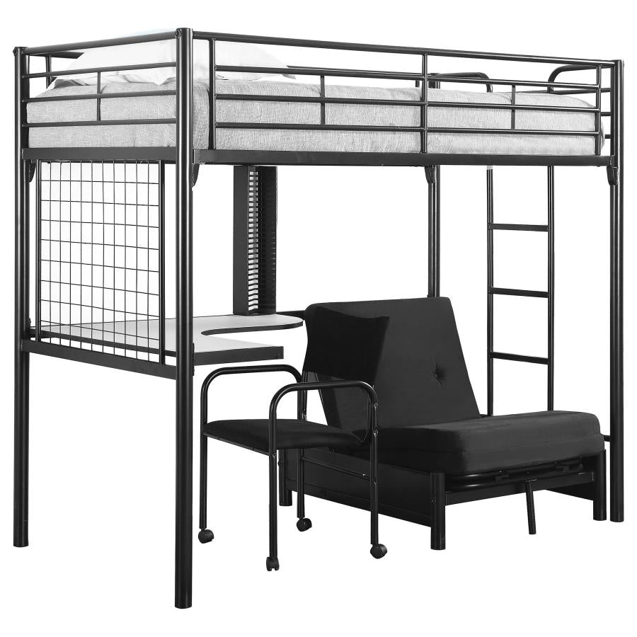 Jenner Black Twin Workstation Loft Bed - MyWaynesHome #