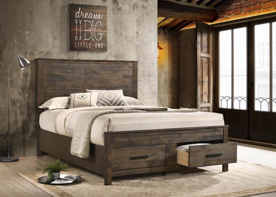 Woodmont Brown Eastern King Storage Bed - MyWaynesHome #